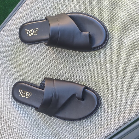 Franco Sarto Black Leather Sandals - Picture 8 of 9